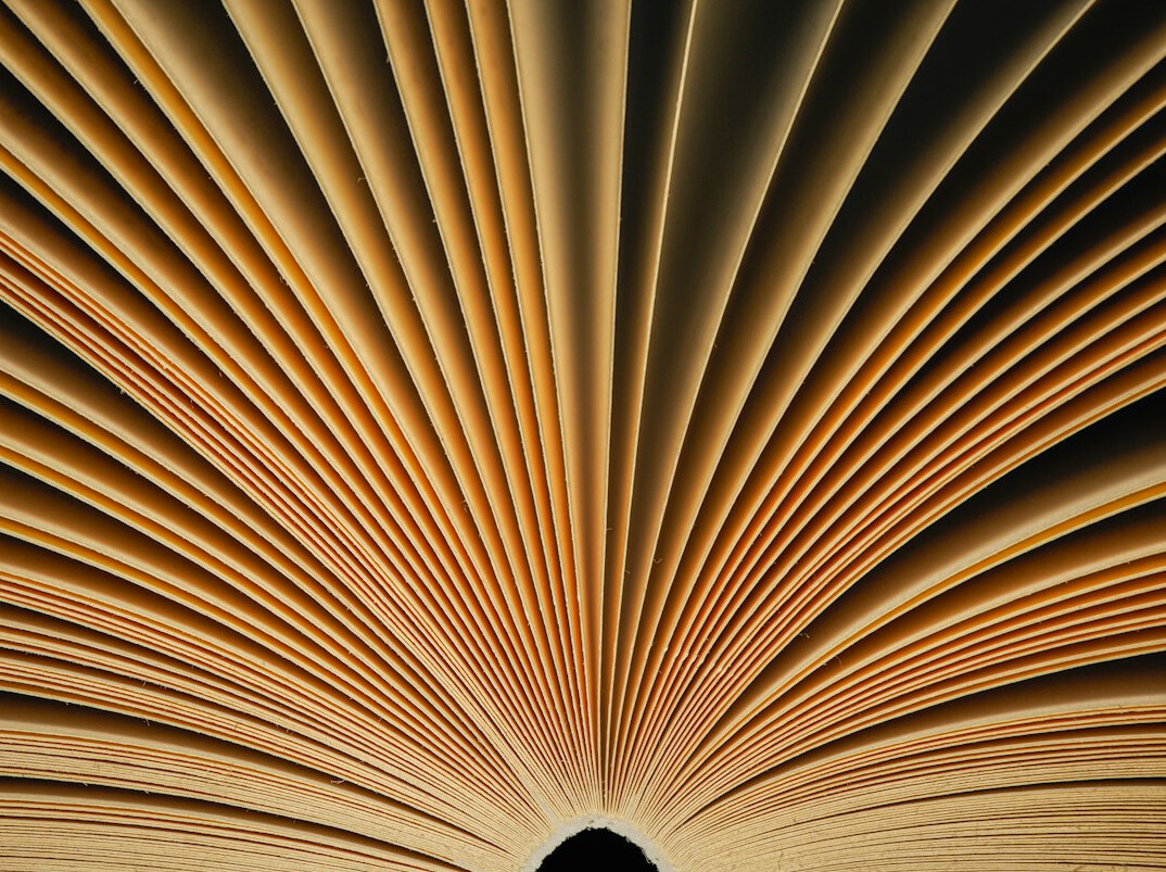 Open book with pages fanned out